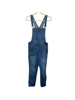 Madewell Denim Overalls With Adjustable Straps & Frayed Hem, L